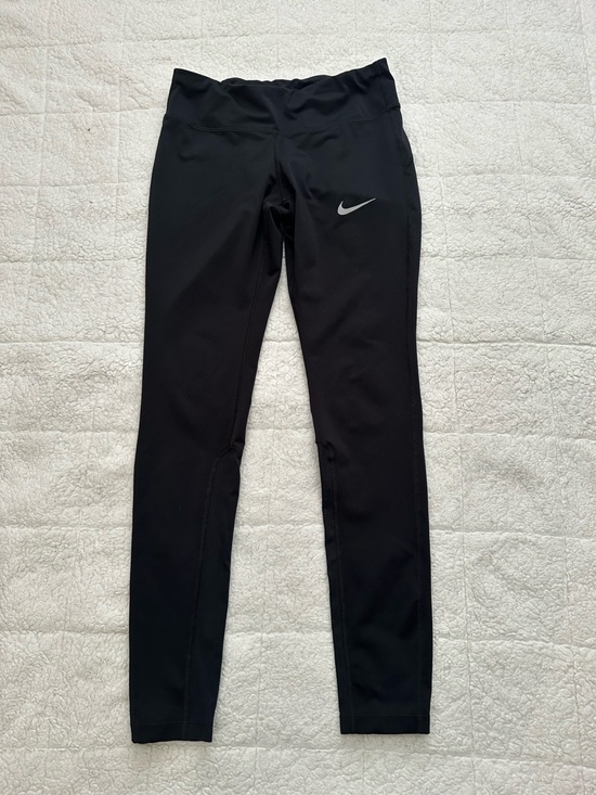 Nike Pants - Nike Black Womens Performance Leggings with Silver Swoosh